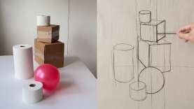 Drawing Demo: Using Organizational Lines for Accurate Proportions (Still Life