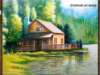 How to coloring wooden house and lake in the realistic