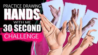 Practice drawing hands with me – 30 sec gesture drawing