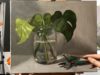 How to paint glass with water and metal in oils