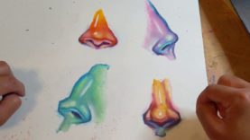 How I draw NOSES in Oil Pastel | Tutorial