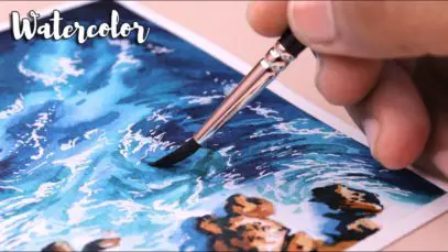 How I painted waves with watercolor | Watercolor Painting ocean