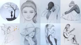 8 easy girl drawing ideas ( part -1 ) ||