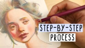 How to Create a Colorful Portrait! EASY Step-by-Step Color Pencil