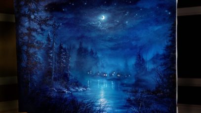 Moonlight on the Lake – Oil Painting Demo