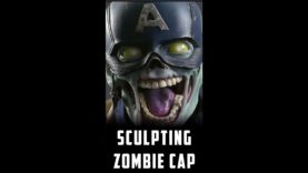 Zombie Captain America Sculpture Timelapse (Short Version) #shorts