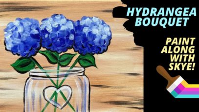 EP24- 'Hydrangeas in a Mason Jar' still life – acrylic