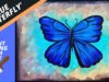EP34- 'Blue Butterfly' easy butterfly painting acrylic tutorial for beginners