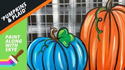 EP36- 'Pumpkins and Plaid' easy acrylic pumpkin painting tutorial step-by-step
