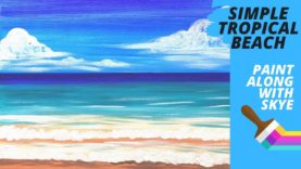 EP27: 'Secret Beach' – Simple tropical beach painting acrylic tutorial