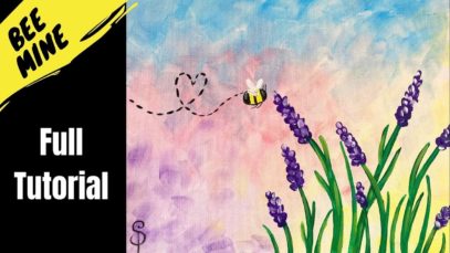 ? EP99 'Bee Mine' cute bee and lavender painting for
