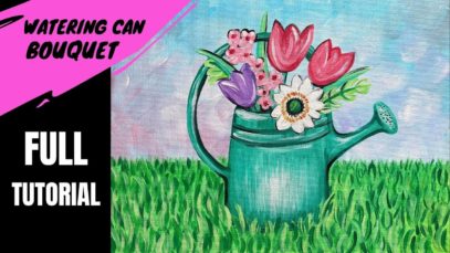 ? EP105 – ‘Watering Can Bouquet’ – easy acrylic painting