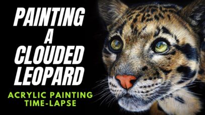 Clouded Leopard Acrylic Painting Time-lapse