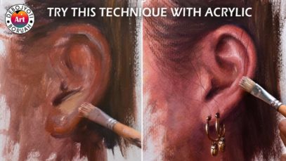 Try this technique to paint with Acrylic | Ear Painting