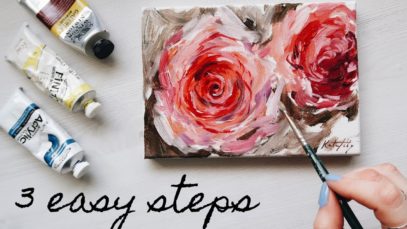 How to Paint a Rose in Acrylics ?3 Easy Steps
