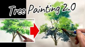[Eng sub] Watercolor Tree painting Easy Tutorial 2.0 | for