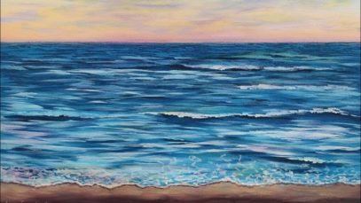Simple Ocean Sunset Seascape Acrylic Painting LIVE Tutorial
